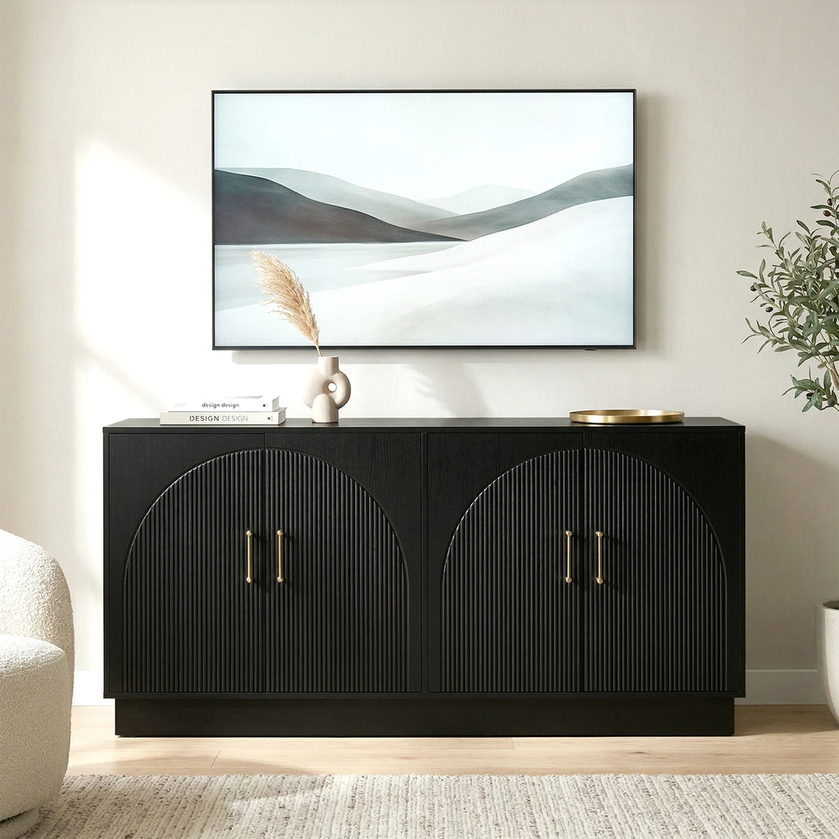 65" Mid-Century Modern TV Stand with Storage