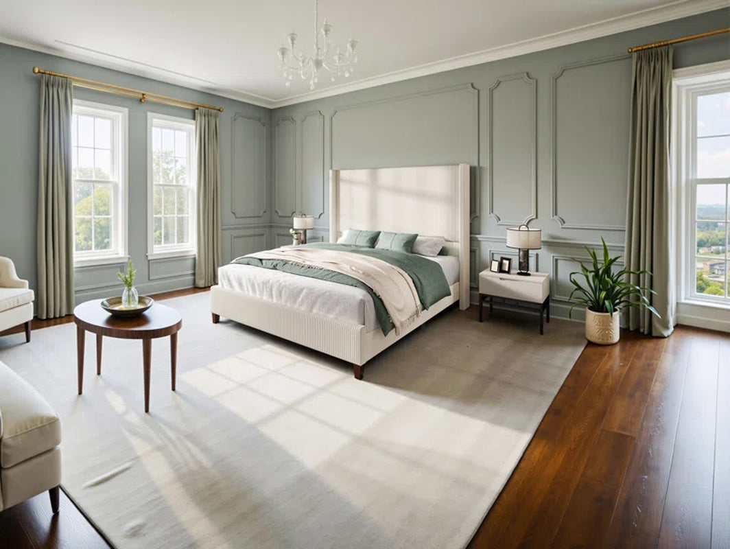 Crofford Upholstered Wingback Platform Bed