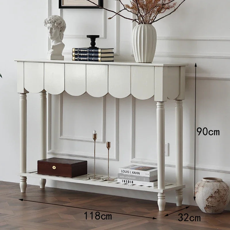 Ellington Collection | Atomic-Era Entryway Walnut Console - captured in a curated lifestyle vignette in a Mid-Century Modern entryway setting.