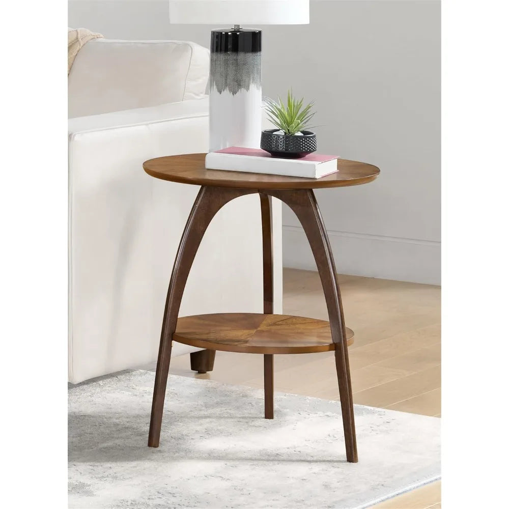 The Ellington Walnut Round End Table