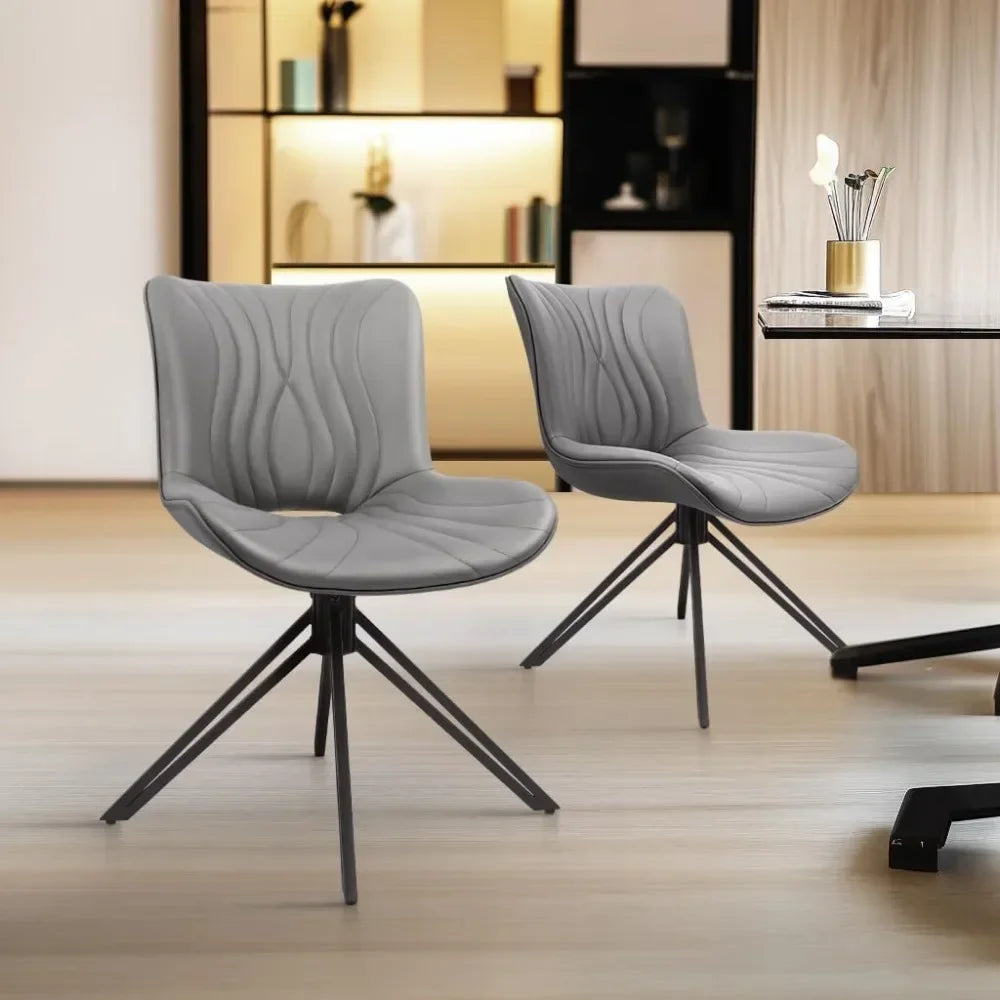 Valencia Collection | Gold-Trimmed Round Swivel Dining Chair Set - Curated Furniture for the Modern Living Collection | Woodies ON Woodlawn