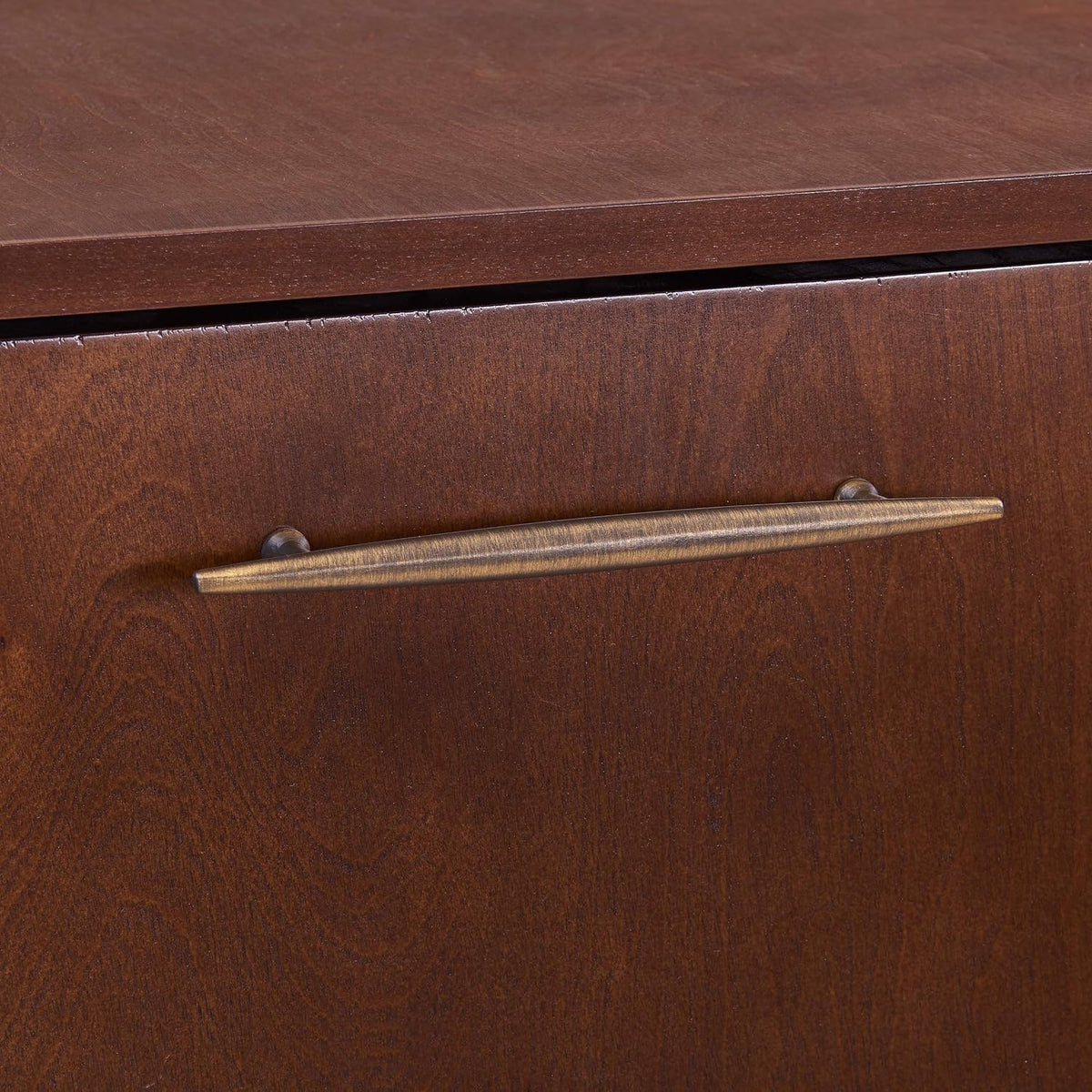 Larson Corner Storage Bar Cabinet, Brown.