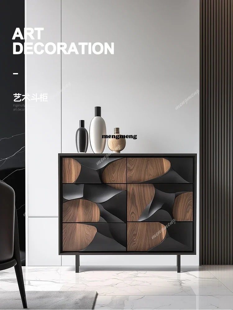 Dresden Collection | Hairpin-Legged Leather-Wrapped Walnut Bookshelf Cabinet - presented at scale within a designed interior in a Mid-Century Modern home office setting.