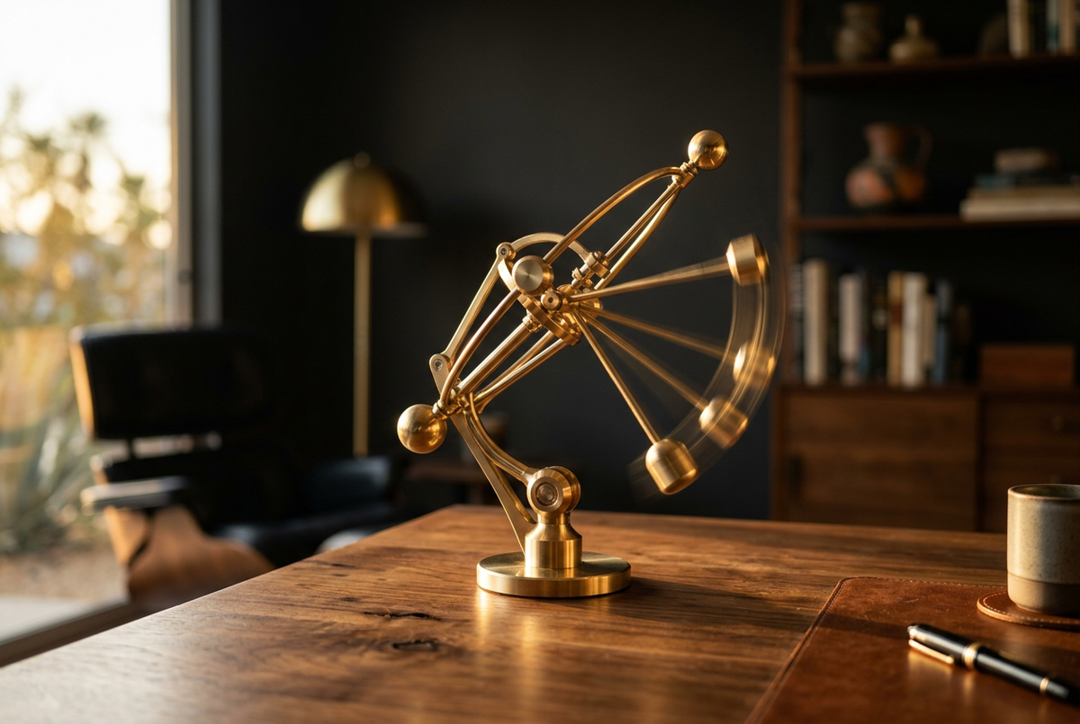 Machined Brass Kinetic Orbit | Swinging Sticks