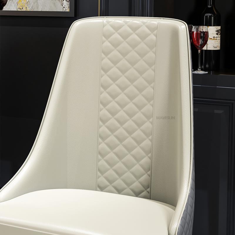 Fontaine Collection | Sculptural Leather-Wrapped Italian Leather Dining Chair - highlighting material texture and craftsmanship detail in a Mid-Century Modern dining room setting.