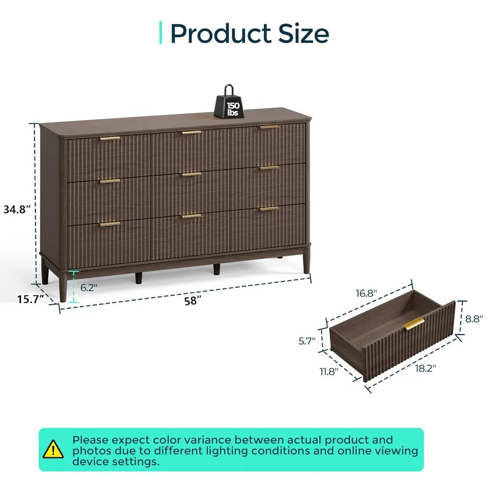 The Dresden Fluted Walnut Dresser
