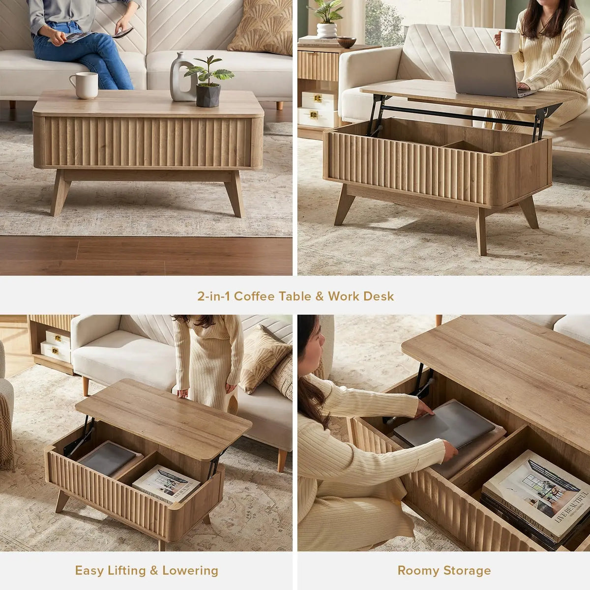Belmont Collection | Tapered-Leg Atomic-Era Walnut Lift-Top - revealing tonal warmth and surface patina under ambient light in a Mid-Century Modern living room setting.