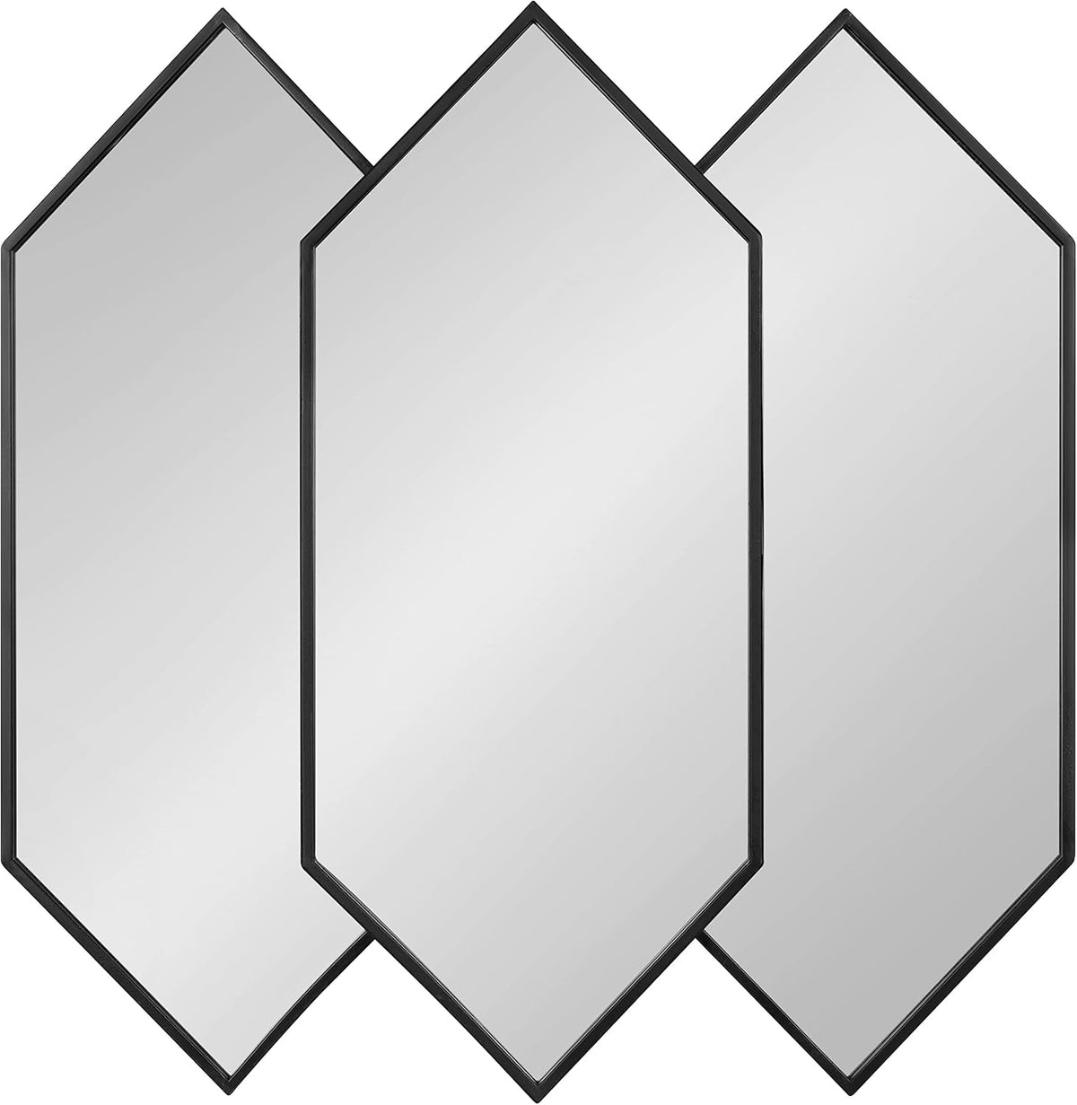 Diaz Stacked Wall Mirror; 28 X 27; Black; Decorative Dimensional Midcentury Modern Wall Decor with Geometric Shape and Symmetrical Design