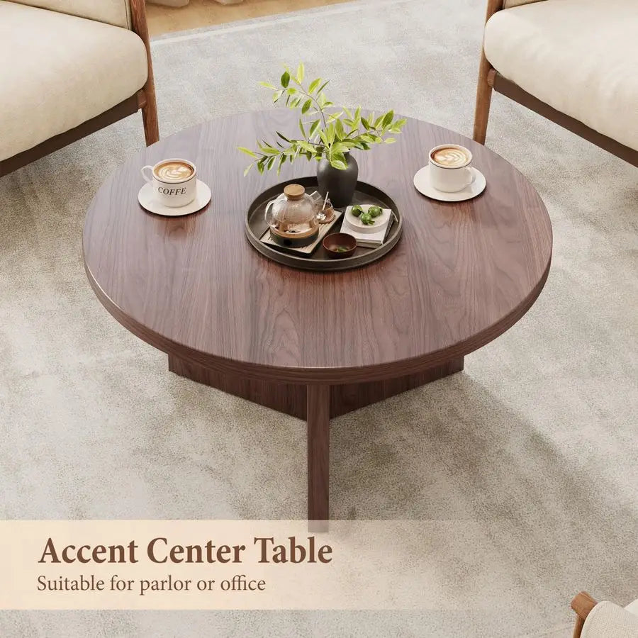 Astoria Collection | Desert-Modern Walnut Coffee Table - highlighting material texture and craftsmanship detail in a Mid-Century Modern living room setting.