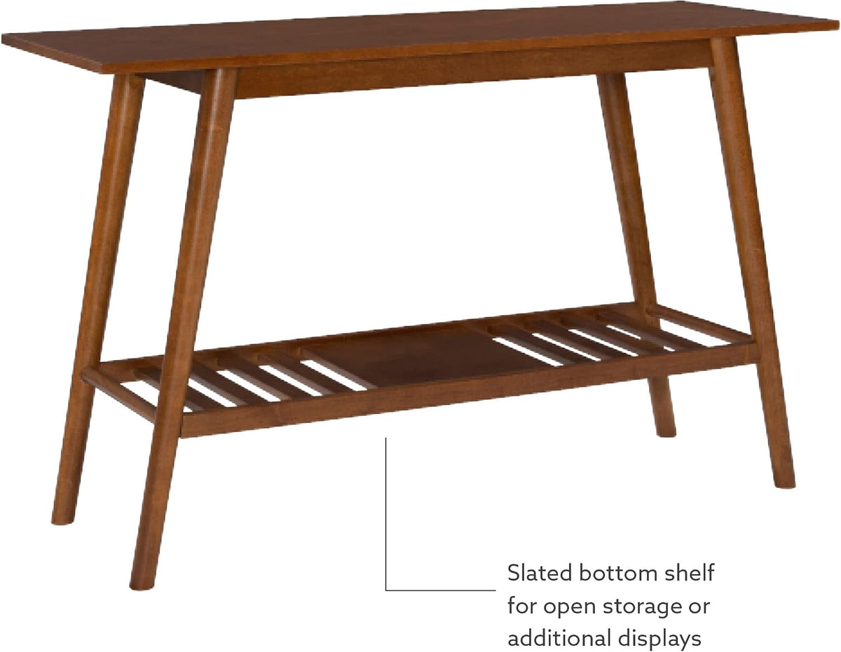 Linon Melissa Mid-Century Modern Walnut Console Table