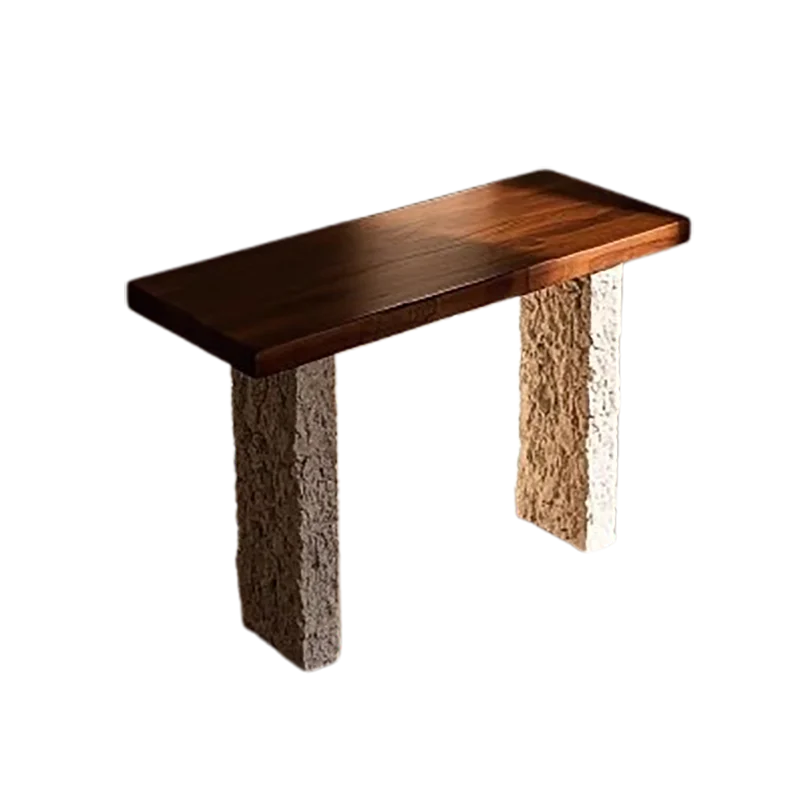 Fontaine Collection | Tapered-Leg Japanese-Inspired Wabi-Sabi Console - featuring close-up joinery and artisanal finish quality in a Mid-Century Modern entryway setting.