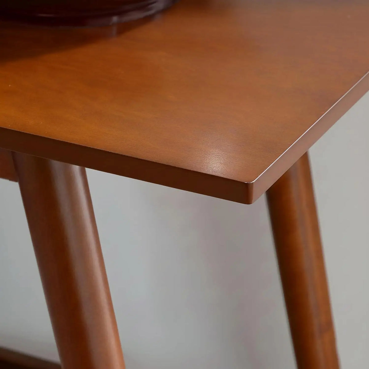 Dresden Collection | Architectural Walnut Console - highlighting material texture and craftsmanship detail in a Mid-Century Modern entryway setting.