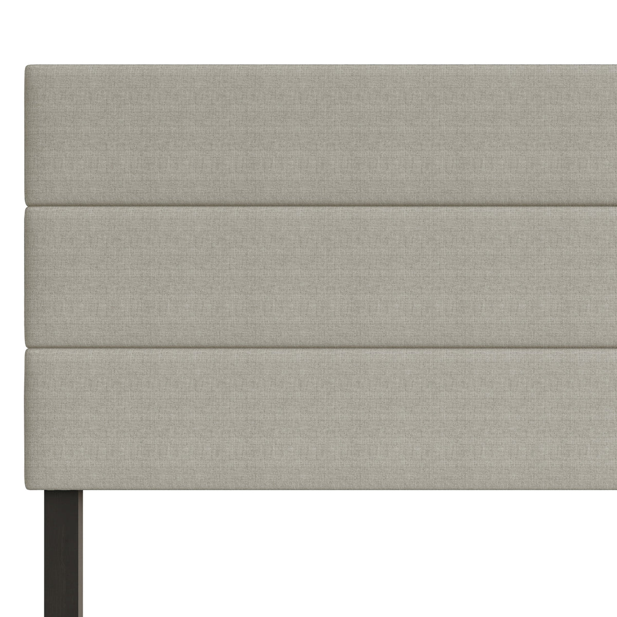 Etta Twin Upholstered Headboard with Channel Tufting and Foam Padding, Warm Gray, Easy Assembly
