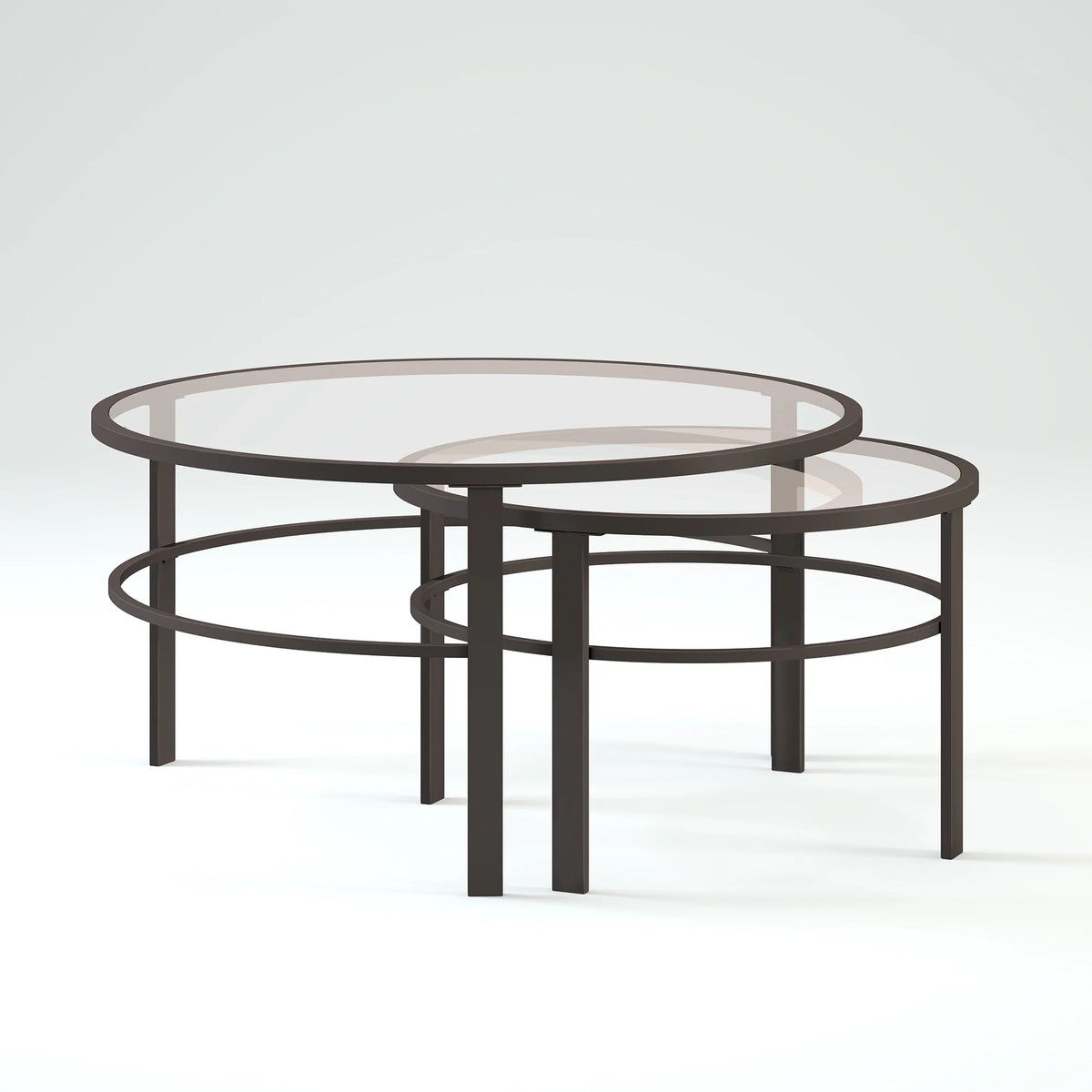 Gaia round Nested Coffee Table, Blackened Bronze