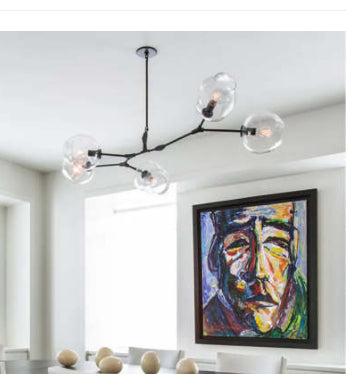 Fontaine Collection | Sculptural Atomic-Era Branch Chandelier - featuring close-up joinery and artisanal finish quality in a Mid-Century Modern living room setting.