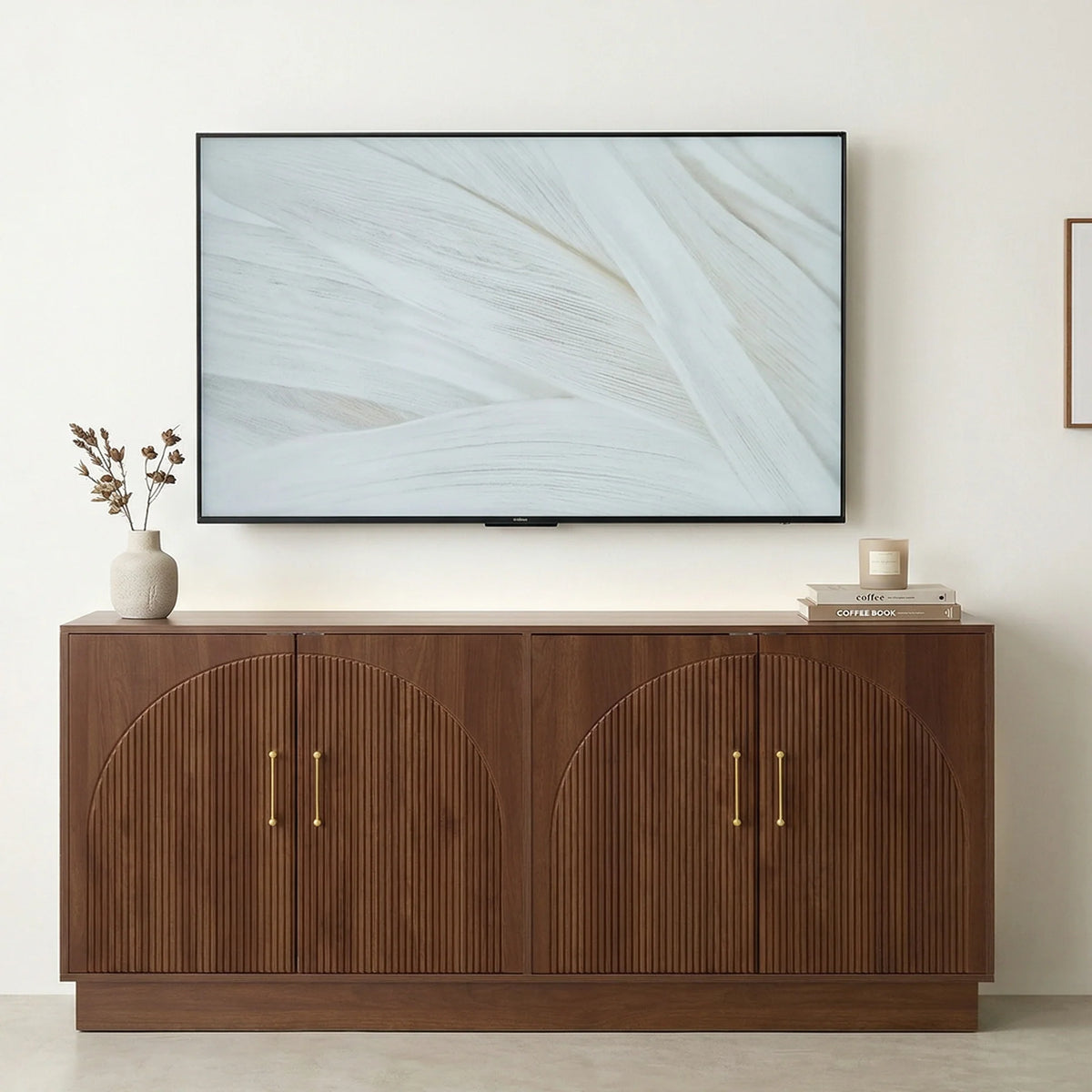 65" Mid-Century Modern TV Stand with Storage