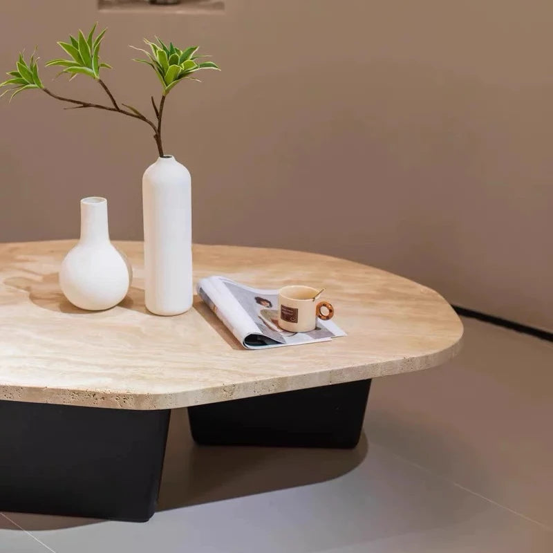 Meridian Collection | Tapered-Leg Oval Walnut Oval Coffee Table - demonstrating proportional harmony within the collection in a Mid-Century Modern living room setting.