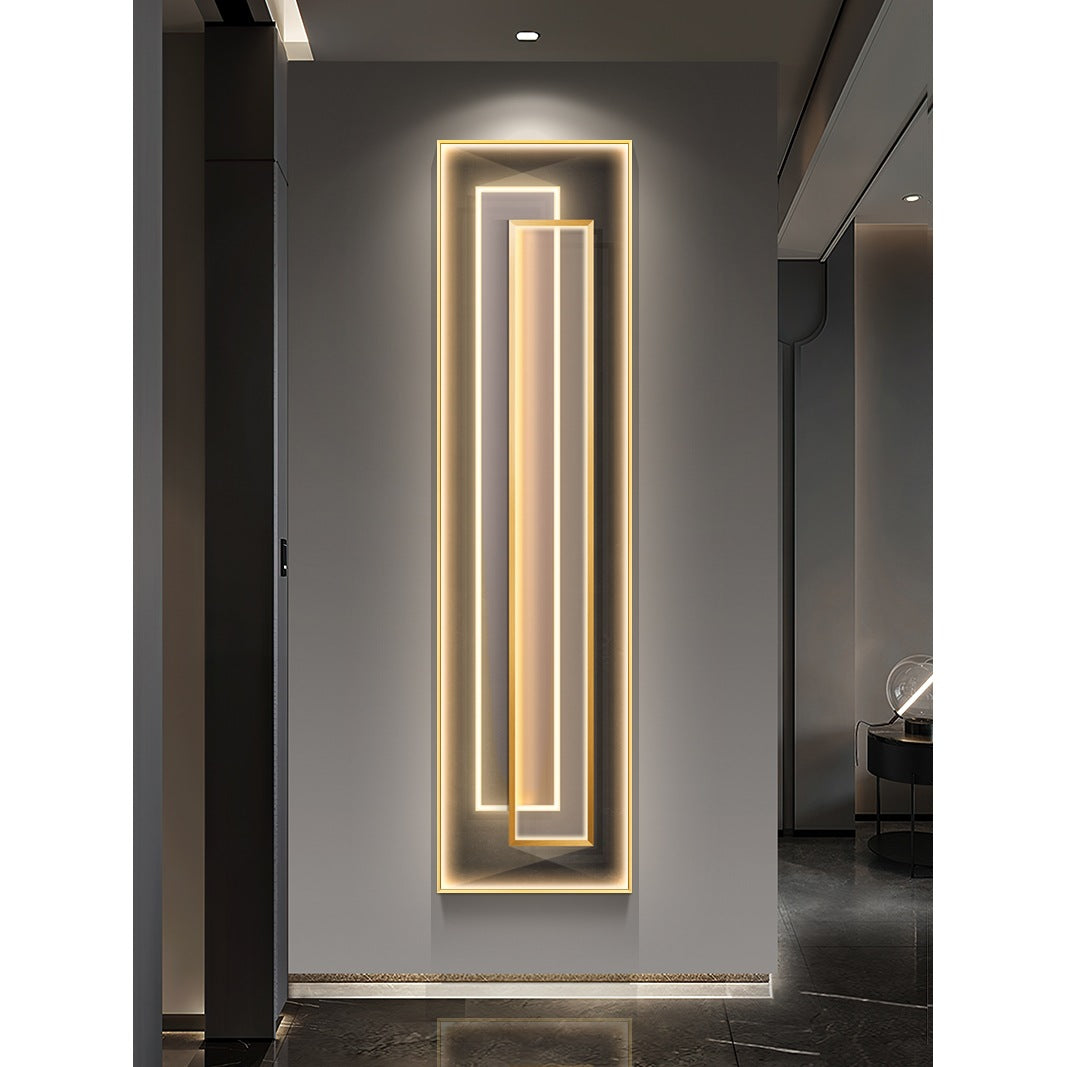Ellington Collection | Geometric Brass-Accented Brass & Walnut Pendant - captured in a curated lifestyle vignette in a Mid-Century Modern living room setting.