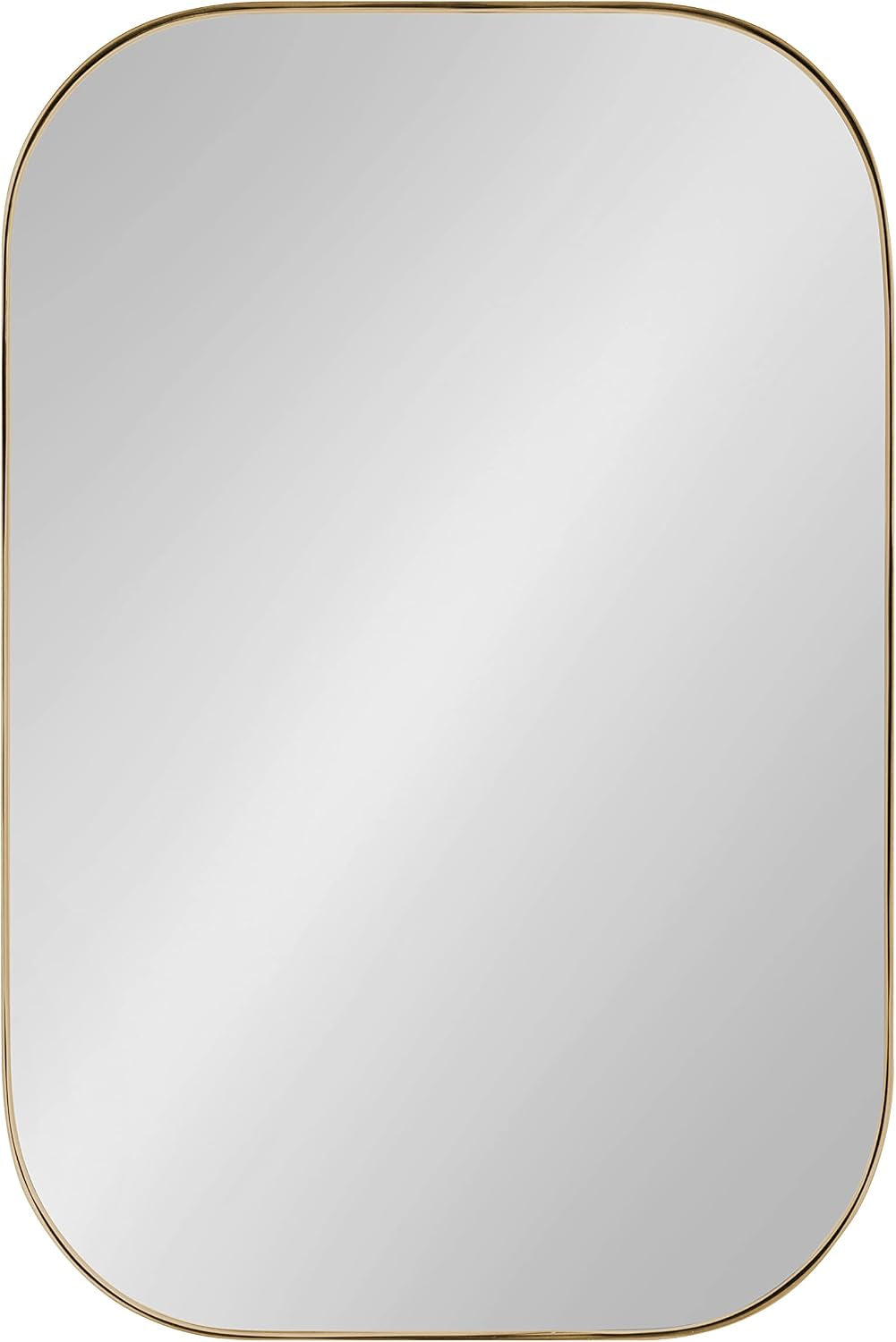 Rollo Midcentury Rounded Rectangle Mirror; 20 X 30; Gold; Modern Metal Framed Mirror