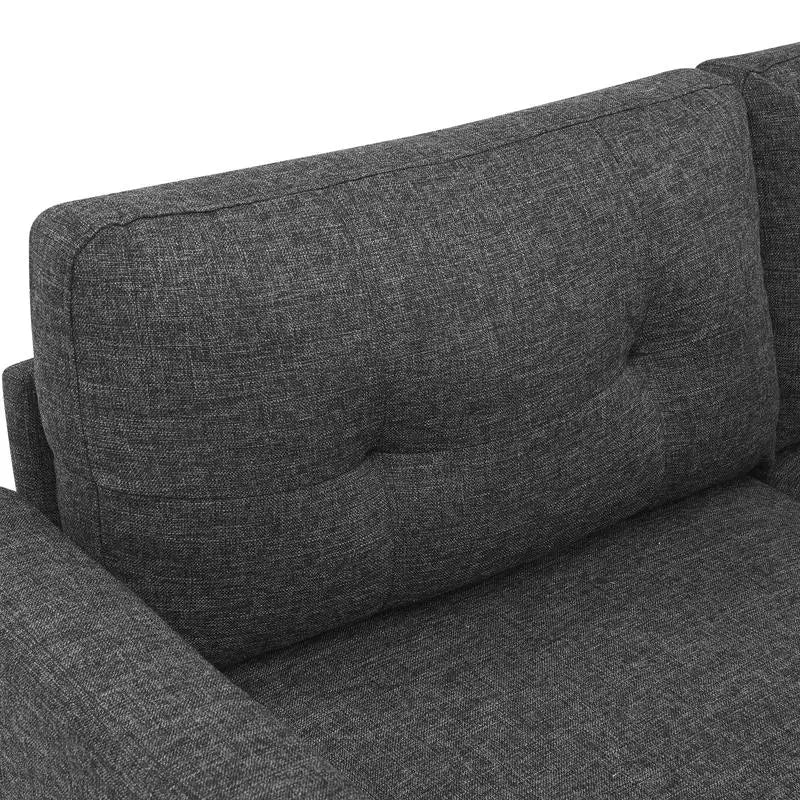 Ellington Collection | Streamlined Velvet-Cushioned Velvet Tufted Loveseat - captured in a curated lifestyle vignette in a Mid-Century Modern living room setting.