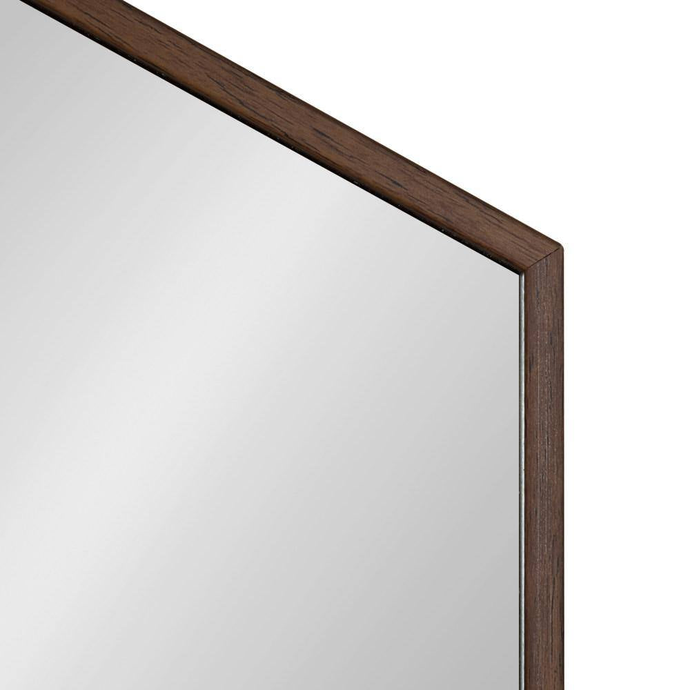 Medium Novelty Walnut Brown Contemporary Mirror (34.75 In. H X 30.75 In. W)