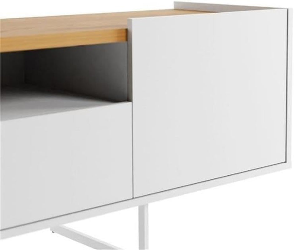 Winston TV Stand, 70.86 Inches, White and Cinnamon