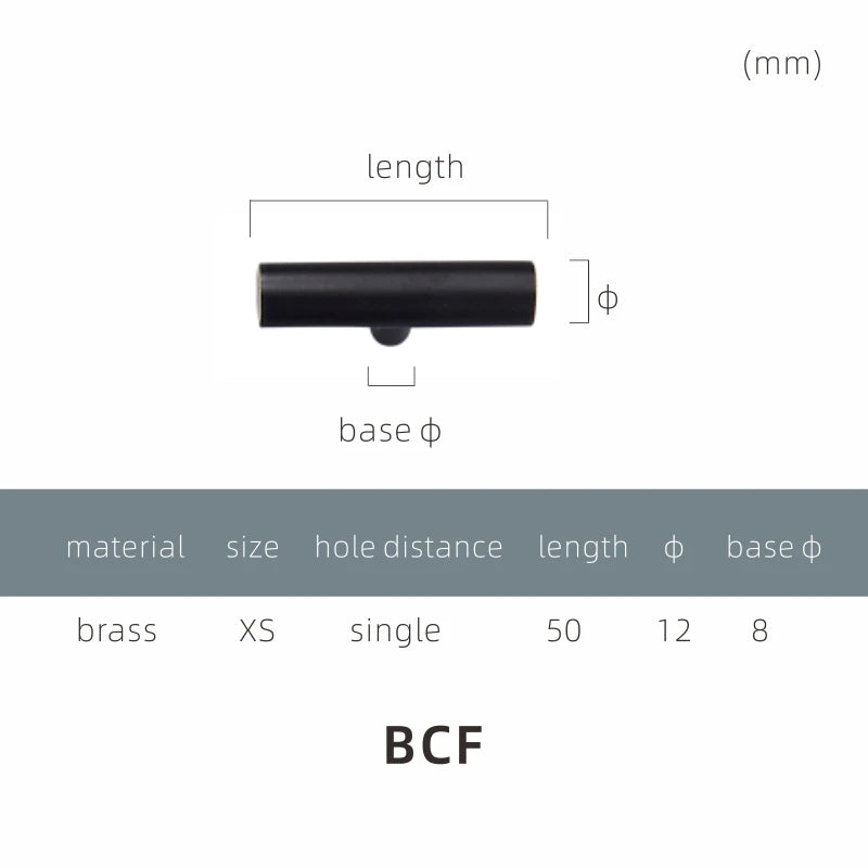 Yu'An Brass Furniture Handles Nordic Modern Pastoral Wardrobe Dresser Cupboard Drawer Cylinder Black/Gold Pulls Knobs