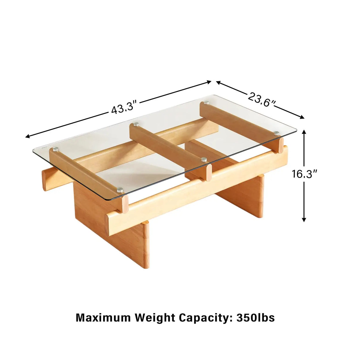 Ellington Collection | Rectangular Walnut Coffee Table - presented at scale within a designed interior in a Mid-Century Modern living room setting.