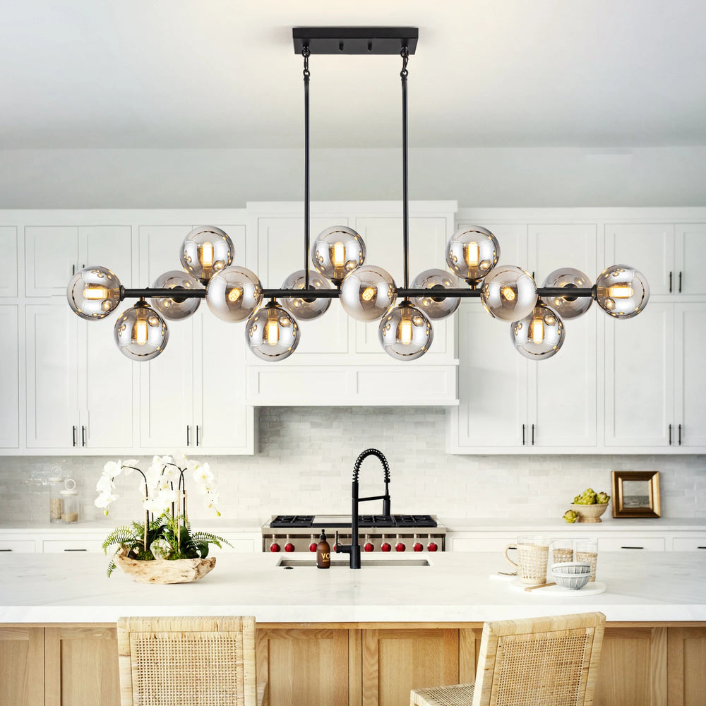 Exquisite 54in Mid Century Modern 16-Light Sputnik Chandelier for Elegant Dining and Kitchen Spaces