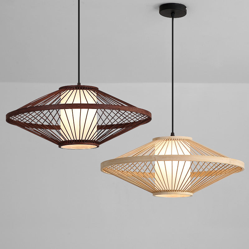 Havana Collection | Sculptural Brass-Accented Woven Rattan Chandelier - highlighting material texture and craftsmanship detail in a Mid-Century Modern living room setting.