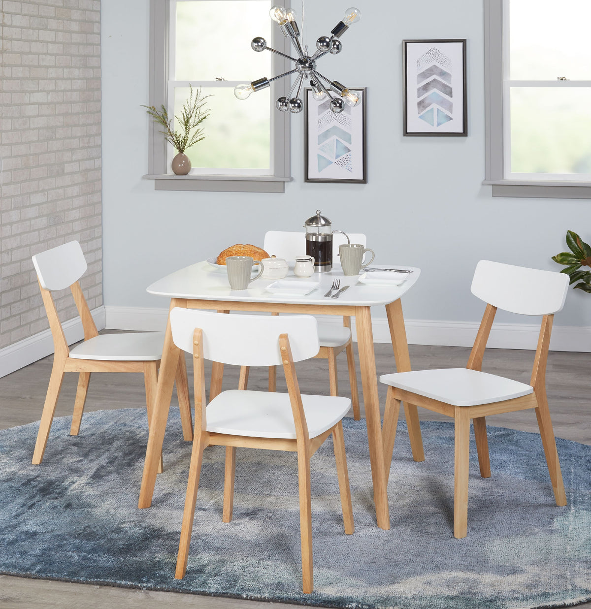 Simple Living Modern Dining Chairs Set of 4 with Angled Legs and Mid-Century Style