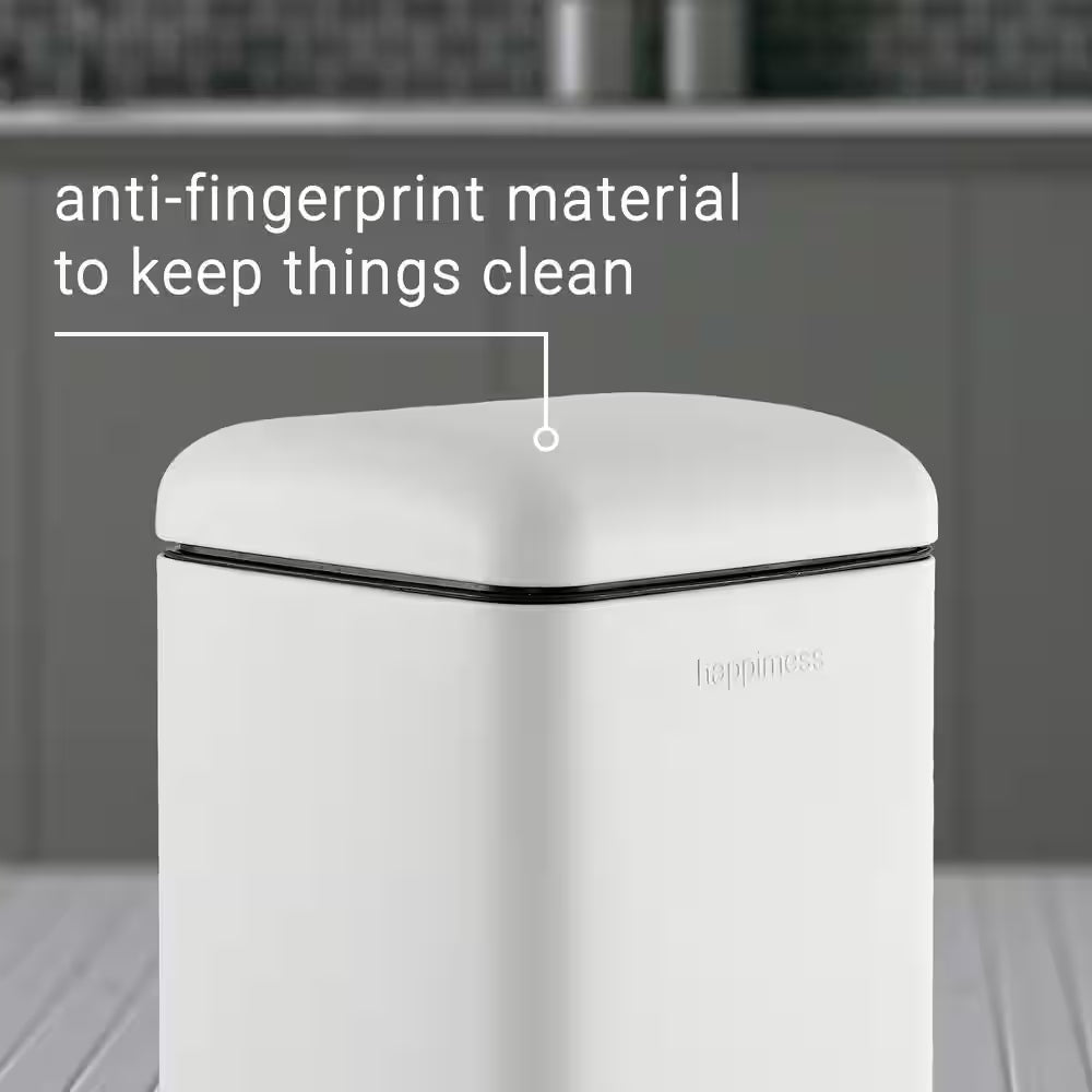 Betty Retro Mini 3.2 Gal. White Step-Open Trash Can