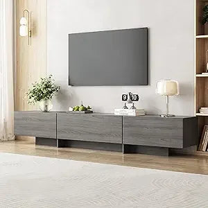 Dresden Collection | Tapered-Leg Brass-Accented Walnut Entertainment Center - presented at scale within a designed interior in a Mid-Century Modern living room setting.