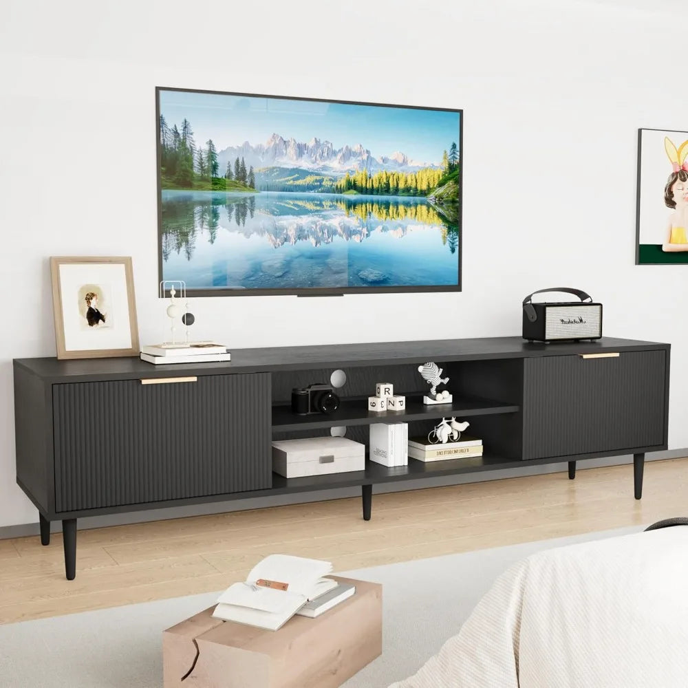 Dresden Collection | Tapered-Leg Steel-Framed Ebony Console - presented at scale within a designed interior in a Mid-Century Modern entryway setting.