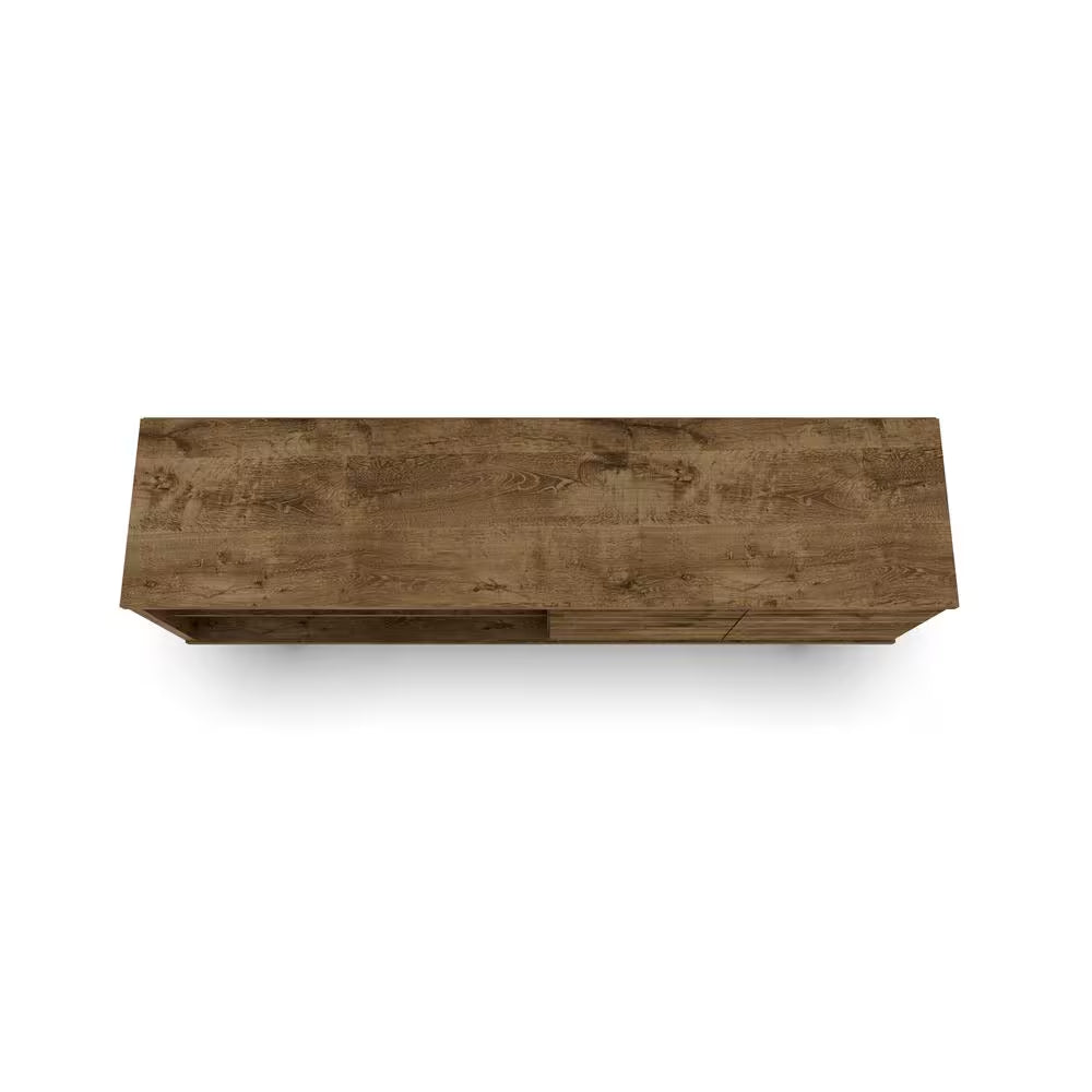 Liberty 62.99 In. Rustic Brown TV Stand Fits Tvs up to 60 In. with Storage Doors, Shelves and Cable Management