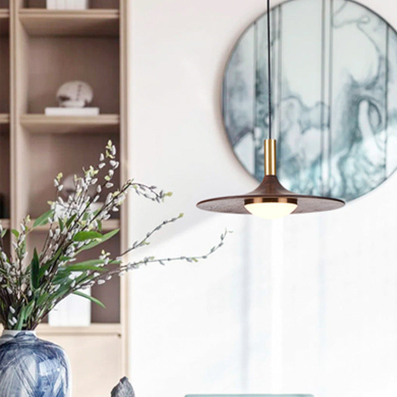 Belmont Collection | Geometric Nordic Nordic Wood Chandelier - captured in a curated lifestyle vignette in a Mid-Century Modern living room setting.