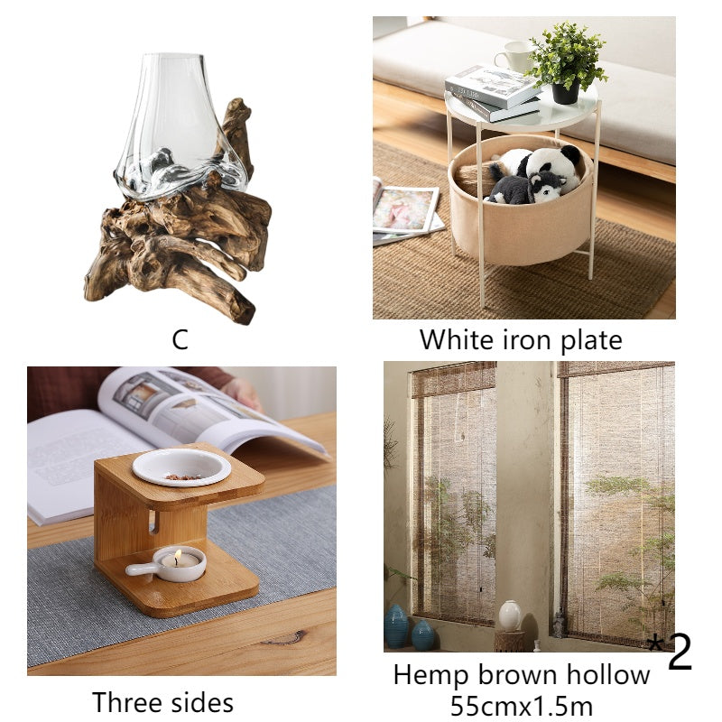 Astoria Collection | Geometric Glass-Topped Glass & Walnut Vessel - captured in a curated lifestyle vignette in a Mid-Century Modern living room setting.
