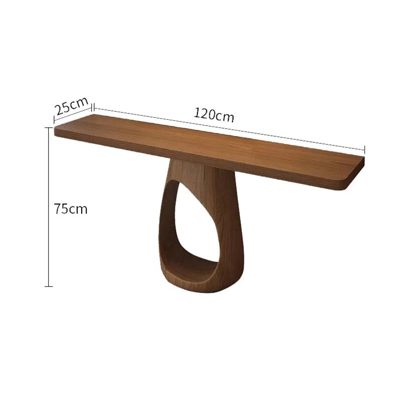 Valencia Collection | Architectural Walnut Console Table - showcasing form and function in daily use context in a Mid-Century Modern entryway setting.