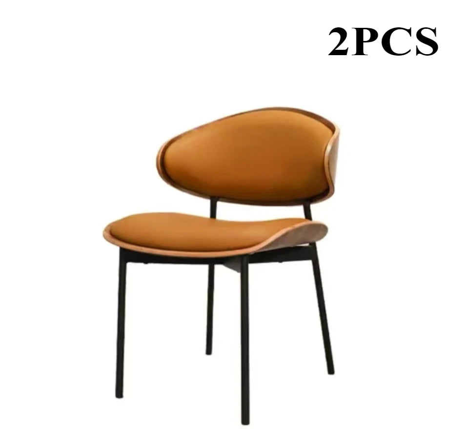 The Fontaine Cognac Leather Dining Chairs