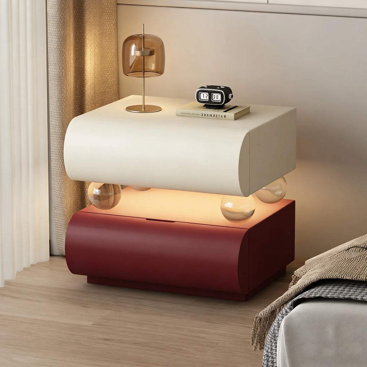 Belmont Collection | Tapered-Leg Nordic Nordic Bedside Table - Curated Bedroom for the Modern Living Collection | Woodies ON Woodlawn