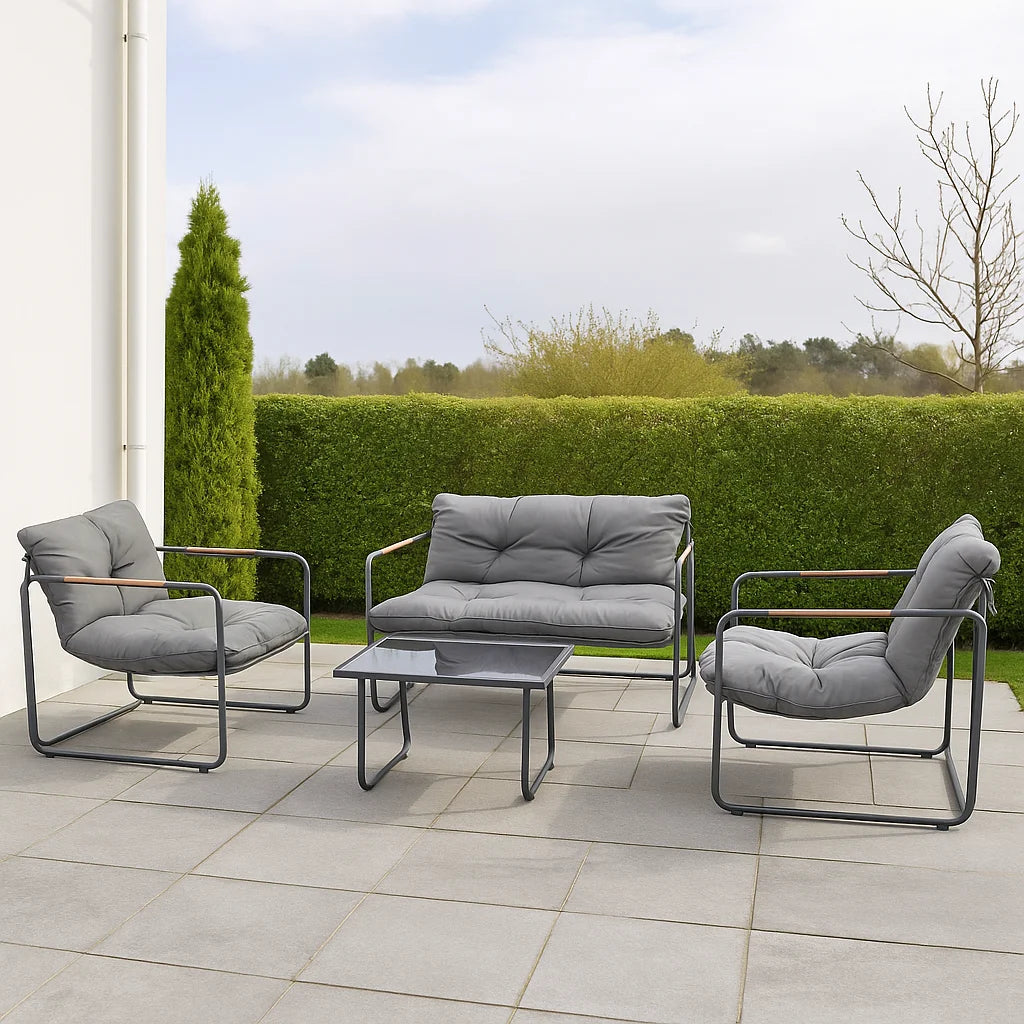 Modern Metal Patio Furniture Set Stylish Fabric Outdoor Sofa & Garden Conversation Set for Durable Outdoor Sofa Set