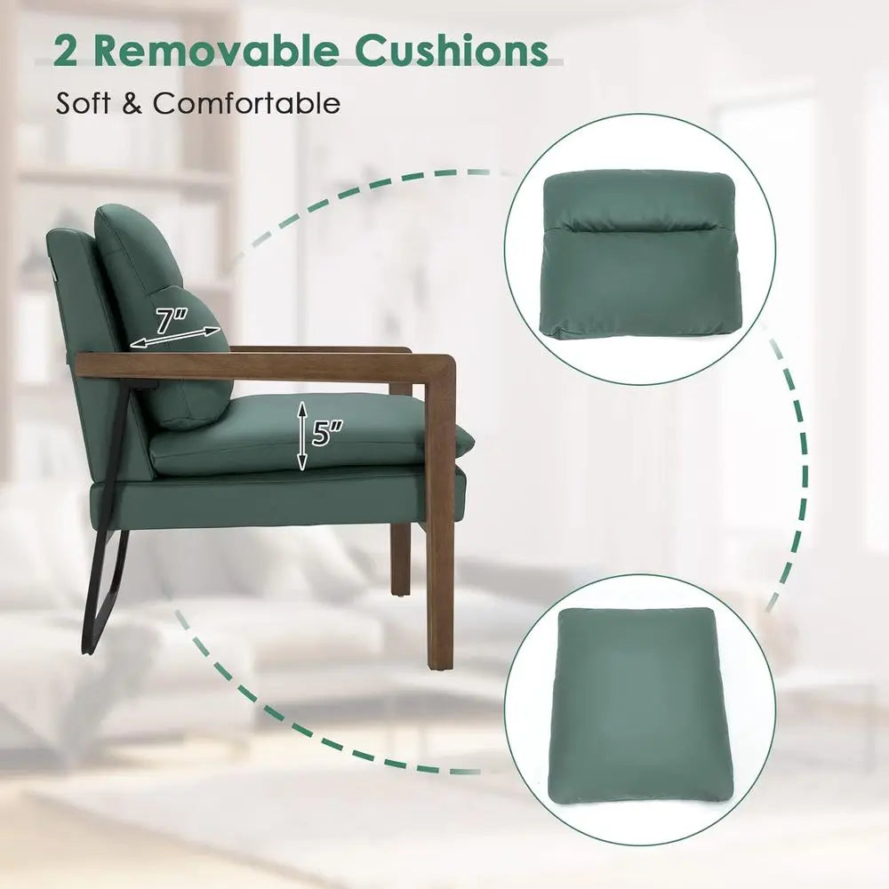 The Fontaine Emerald Leather Lounge Chair