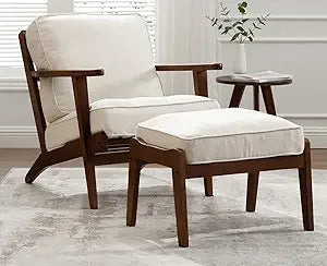 The Fontaine Walnut & Bouclé Accent Chair