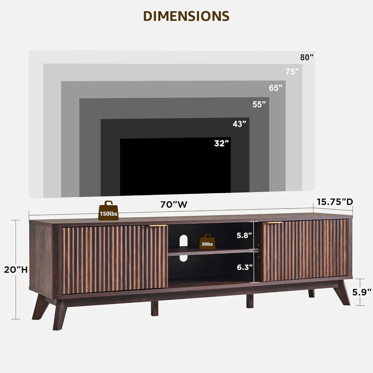 Dresden Collection | Fluted Atomic-Era Fluted Walnut Console - presented at scale within a designed interior in a Mid-Century Modern entryway setting.