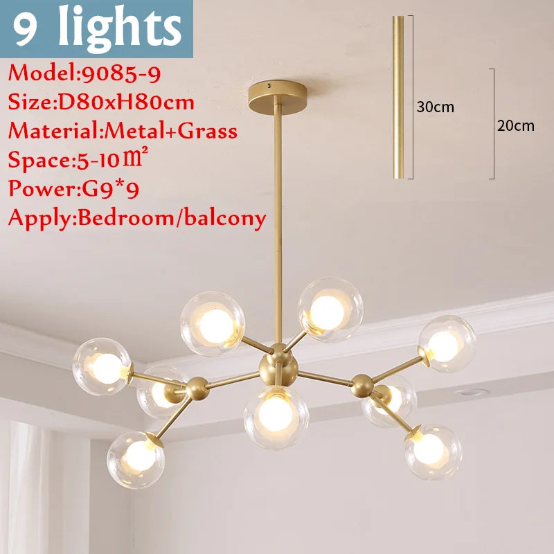 The Astoria Multi-Sphere Glass Chandelier