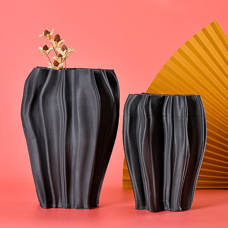 Ellington Collection | Sculptural Atomic-Era Porcelain Vessel - highlighting material texture and craftsmanship detail in a Mid-Century Modern living room setting.