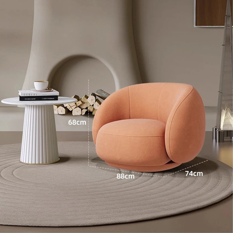 Ellington Collection | Tapered-Leg Nordic Walnut & Linen Lounge Chair - styled from an alternate angle revealing dimensional depth in a Mid-Century Modern living room setting.