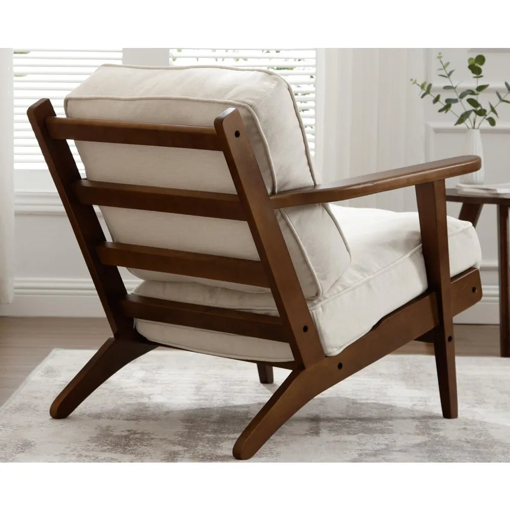 The Fontaine Walnut & Bouclé Accent Chair