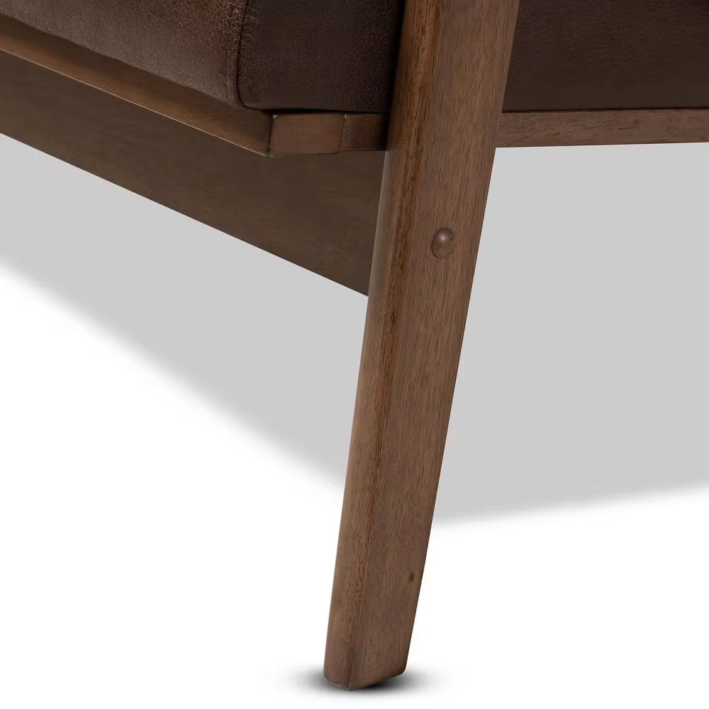 Bianca 72.1 In. Dark Brown Fabric 4-Seater Cabriole Sofa with Wood Frame
