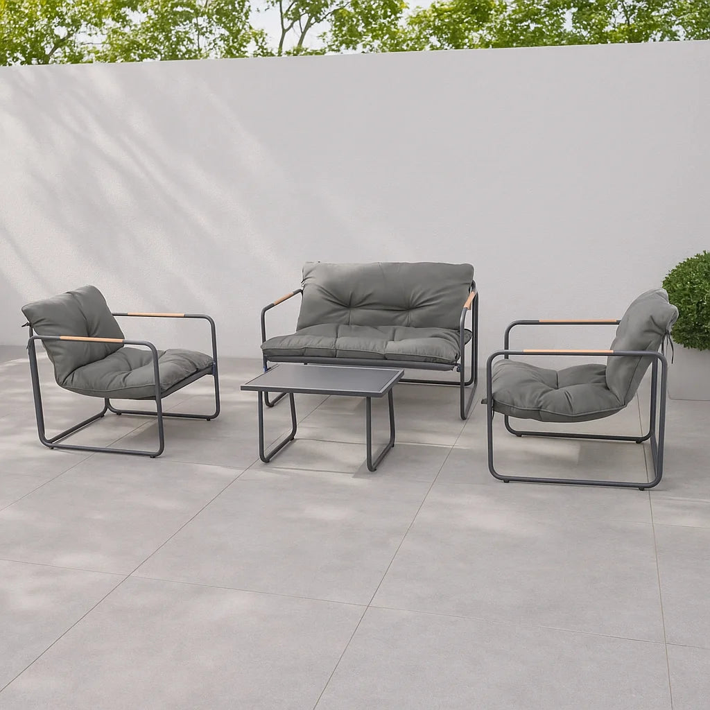 Modern Metal Patio Furniture Set Stylish Fabric Outdoor Sofa & Garden Conversation Set for Durable Outdoor Sofa Set